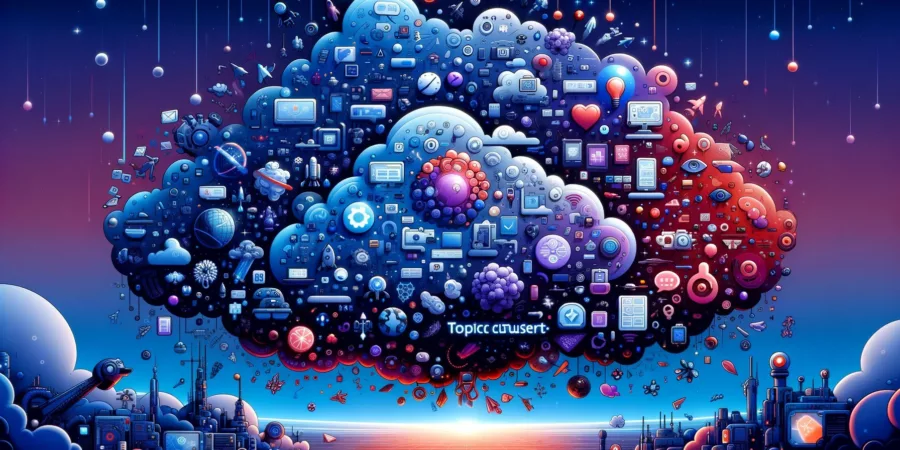 En sky med masse deler som illustrerer et content cluster.